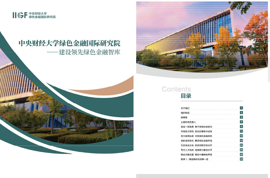 中央财经大学绿色金融国际研究院年报设计案例