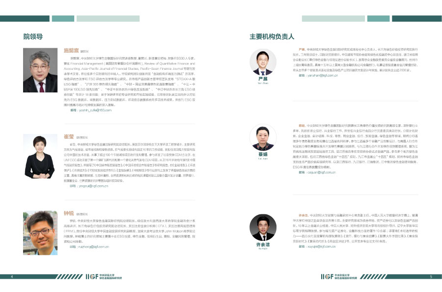 中央财经大学绿色金融国际研究院年报设计案例