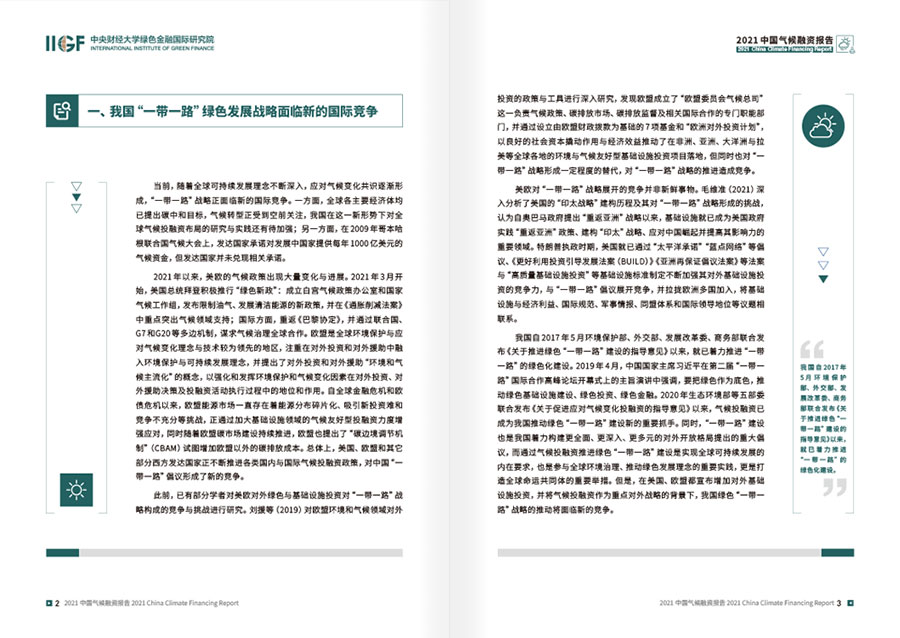 2021中国气候融资报告年报设计案例